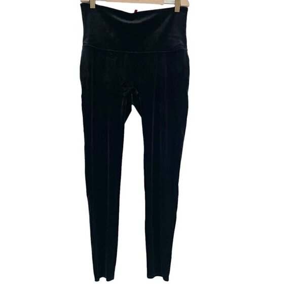 SPANX Size 1X Velvet Black Pants Jeggings Leggings - Picture 1 of 8